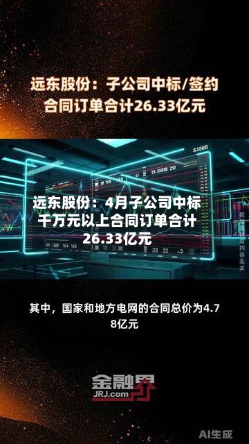 远东股份：4月子公司中标千万元以上合同订单合计26.33亿元
