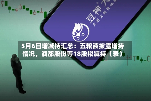 5月6日增减持汇总：五粮液披露增持情况，润都股份等18股拟减持（表）